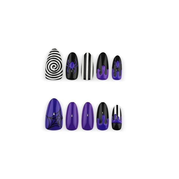 Artificial nails with creepy spider design Bowlift