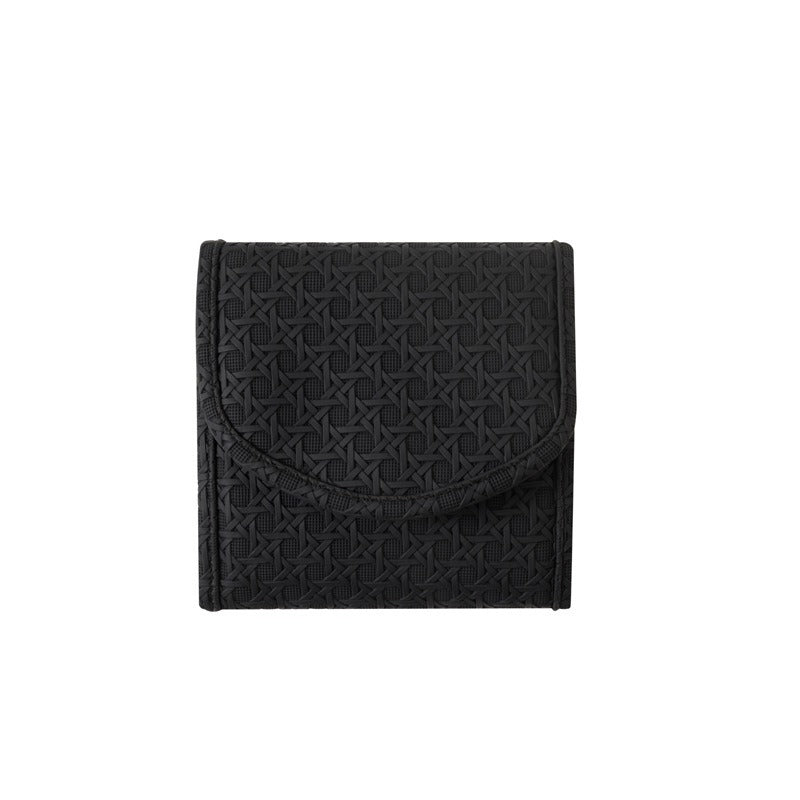 Quilted Foldable Travel Jewelry Organizer Roll with Zipper Pockets Bowlift
