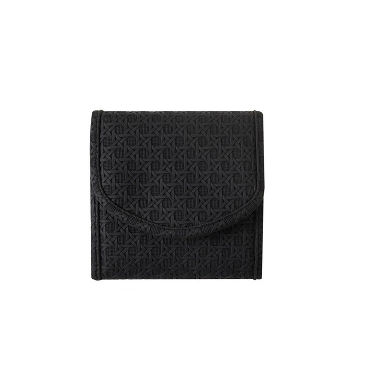 Quilted Foldable Travel Jewelry Organizer Roll with Zipper Pockets Bowlift