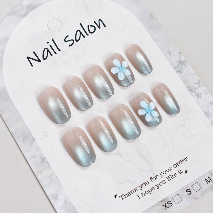 Elegant Floral Press-On Nail Set Bowlift