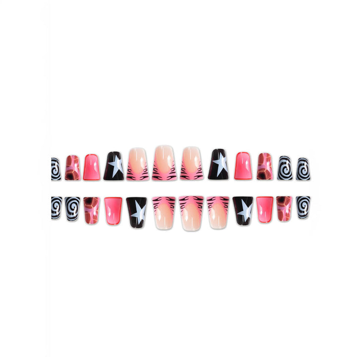Trendy Artistic Press-On Nail Set Bowlift