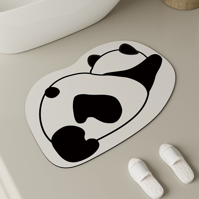 Cute Panda-Themed Bath Mat Bowlift