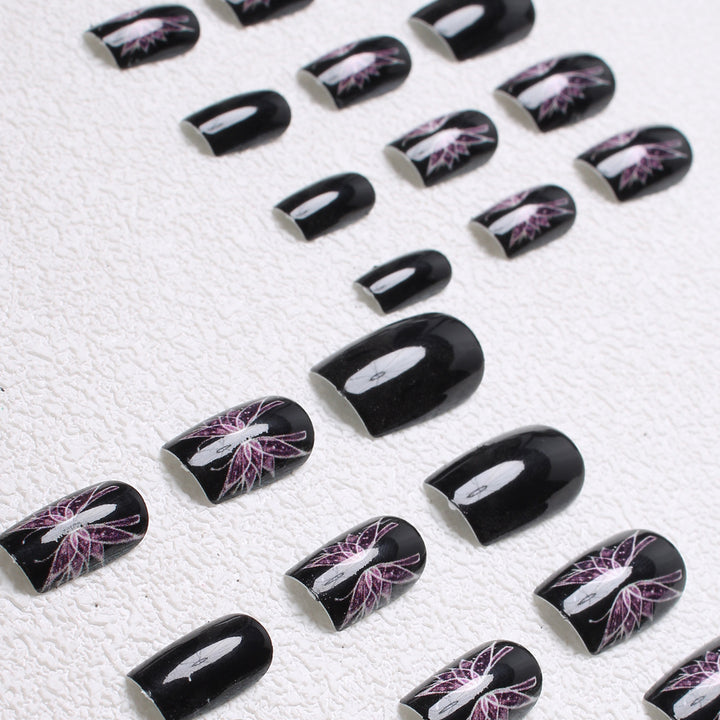 Artistic Press-On Nail Design Bowlift