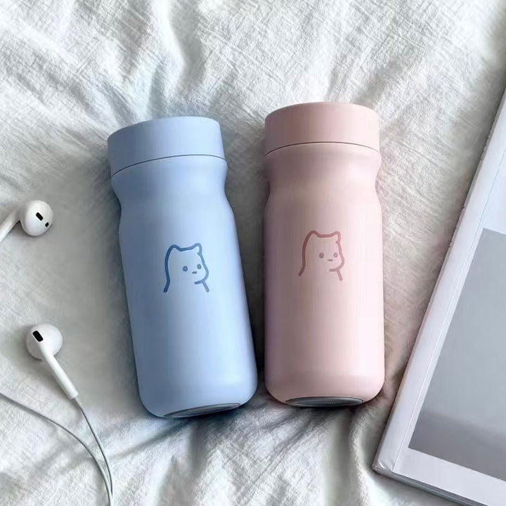 Women's insulated drinking bottle with secure flip lid and stylish animal design Bowlift
