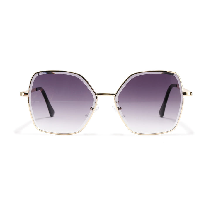 Women geometric sunglasses with fashionable gold frame Bowlift