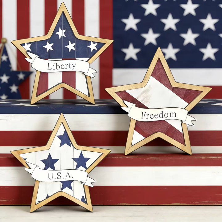 Unisex nan distressed layered farmhouse star wall sculpture with carved dimensional panels Bowlift