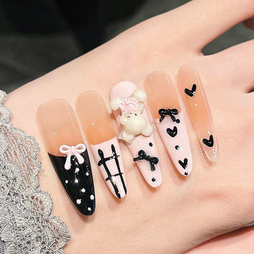 Creative 3D Character-Themed Press-On Nail Art Bowlift