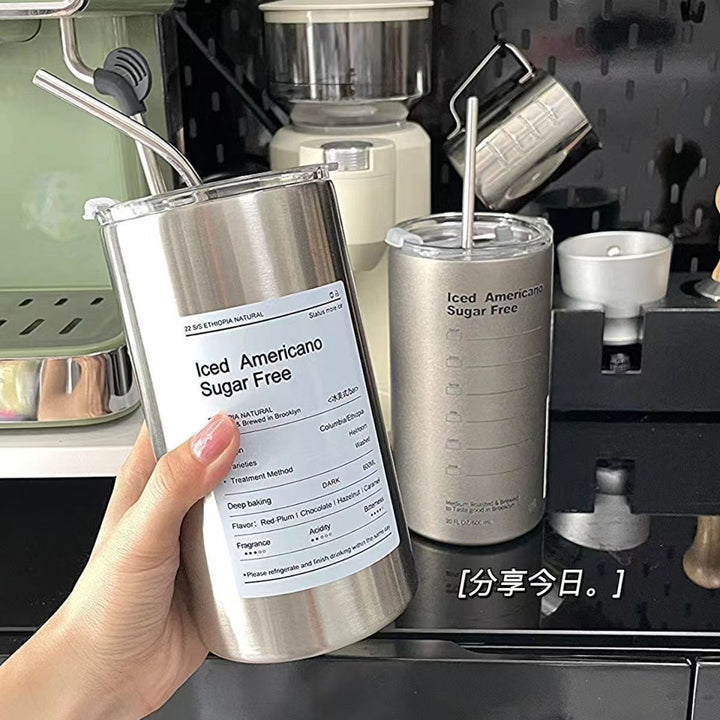 Women's Insulated Drinking Bottle with Creative Design and Integrated Straw Bowlift