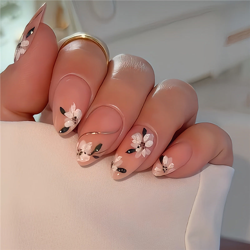 Floral Design Acrylic Nail Wraps Bowlift