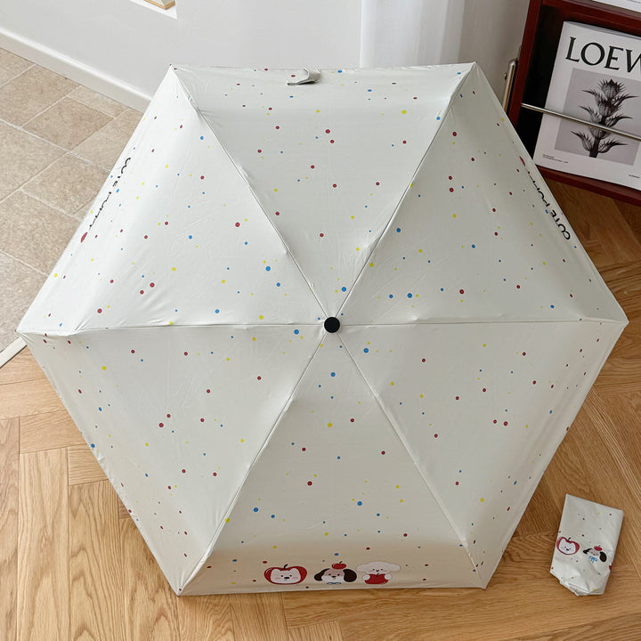 Ladies Folding Umbrella with Playful Design Bowlift