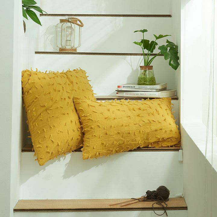 Textured Fringe Accent Pillow
