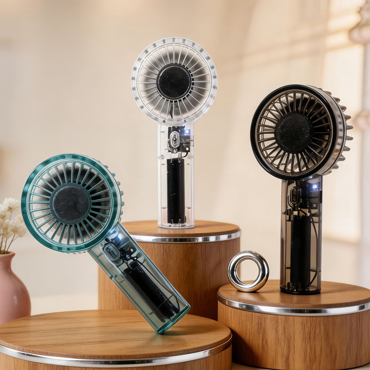 Women's portable mini hand fan with USB charging function and flexible tilt mechanism Bowlift