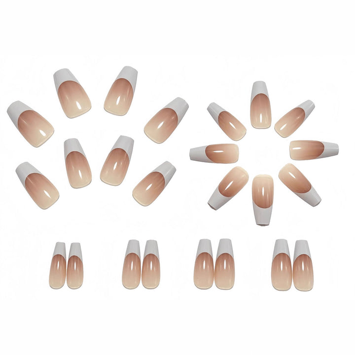 Artificial nails with modern French tip style Bowlift