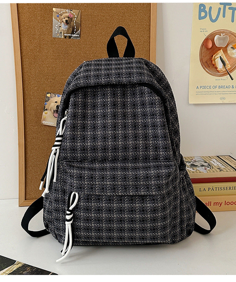 Stylish Plaid Patterned Backpack