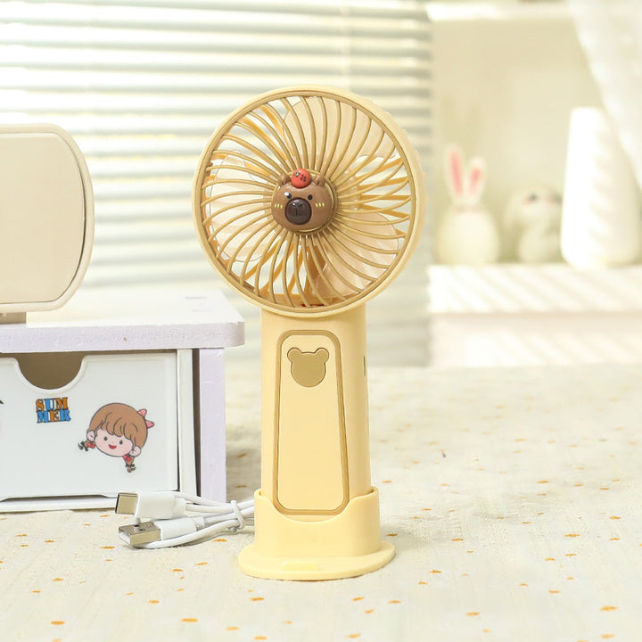 Ladies Portable Handheld Fan with Cute Bear Design Bowlift