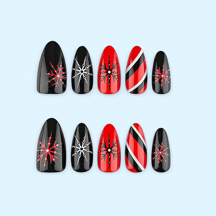 Acrylic Nail Set with Modern Geometric Design Bowlift