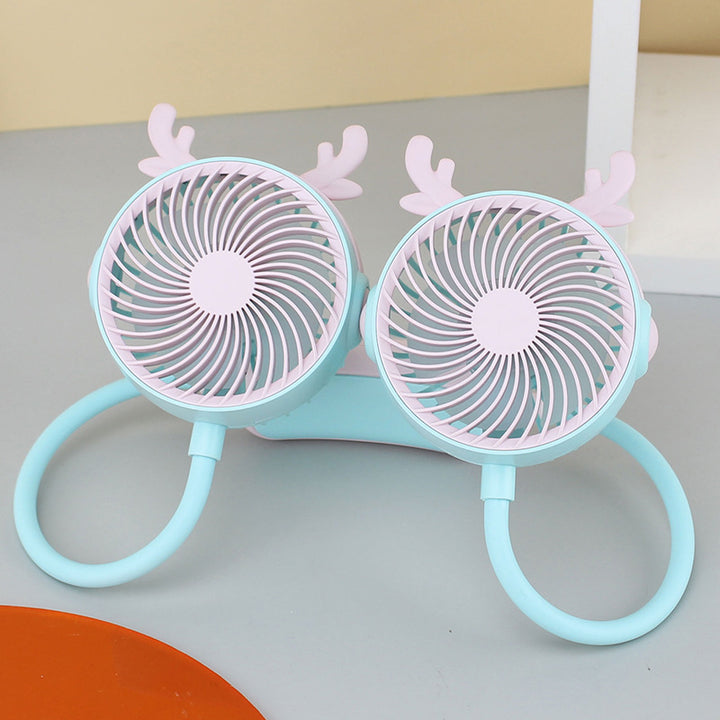 Women's Portable Mini Neck Fan with Dual Blower Bowlift