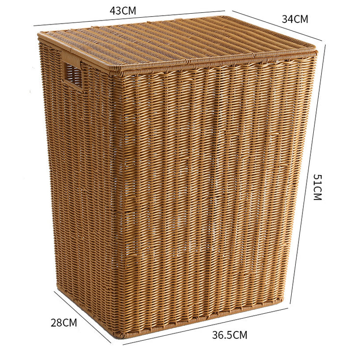 Handcrafted Rectangular Wicker Laundry Hamper Bowlift