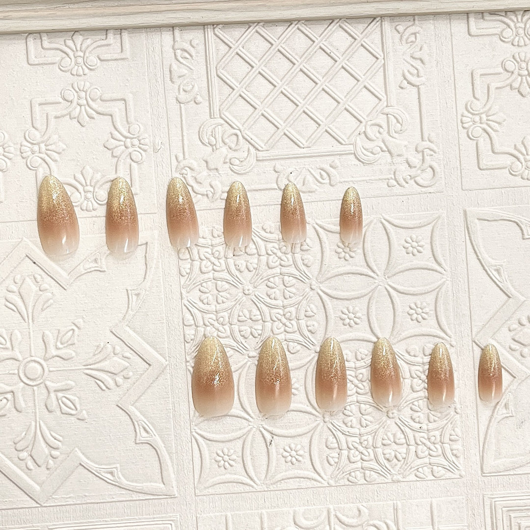 Premium Glitter Ombre Press-On Nails Bowlift