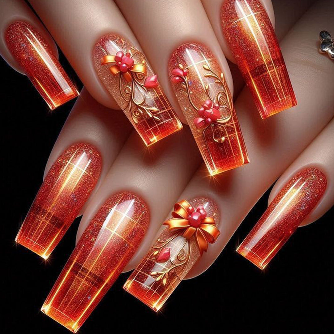 Artistic Floral Nail Art Design Bowlift