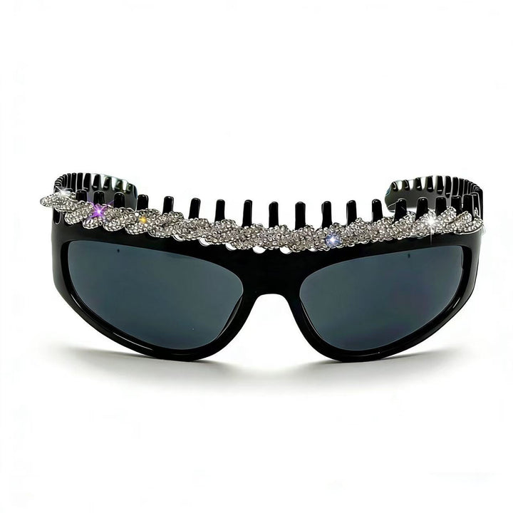 Ladies sporty sunglasses with intricate design and sparkling accents Bowlift