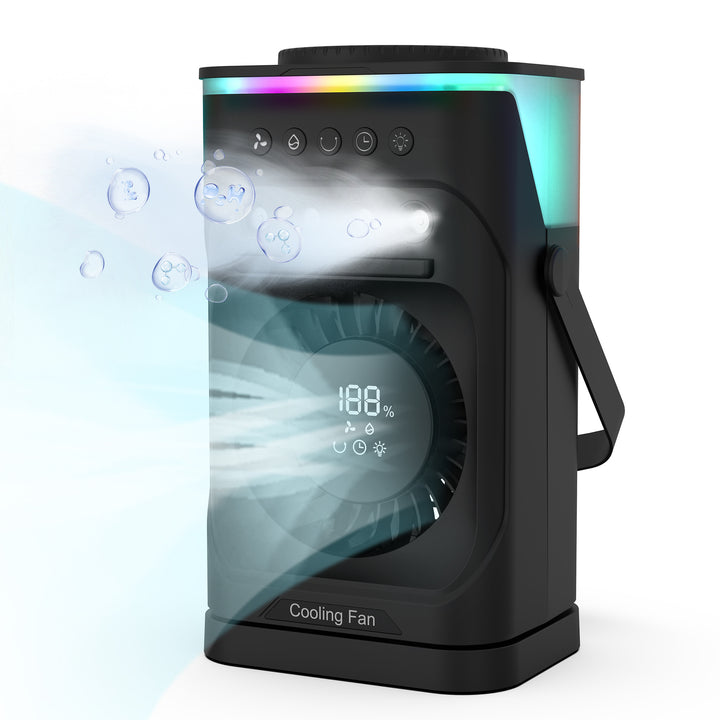 Portable Humidifying Cooling Fan with LED Features Bowlift