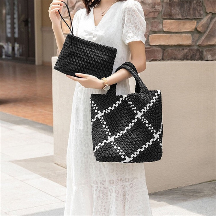 Braided Handbag with Removable Clutch Bowlift