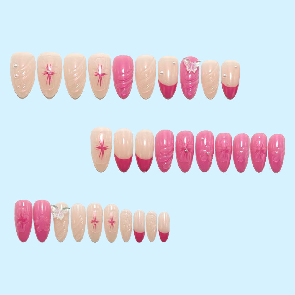 Artificial nails with floral accents Bowlift