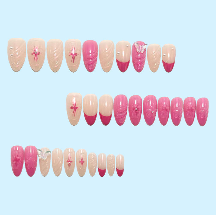 Artificial nails with floral accents Bowlift
