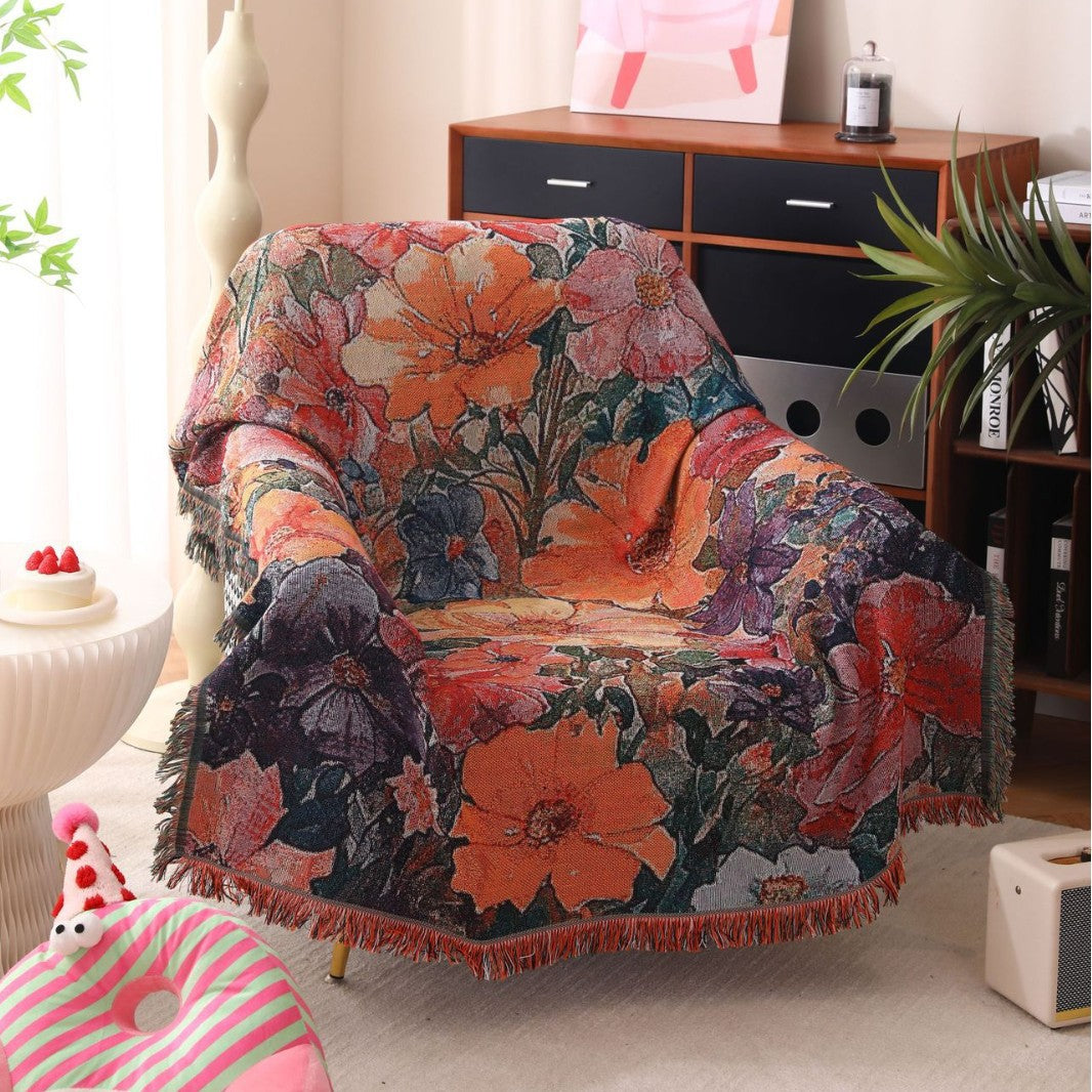 Floral Woven Throw Blanket