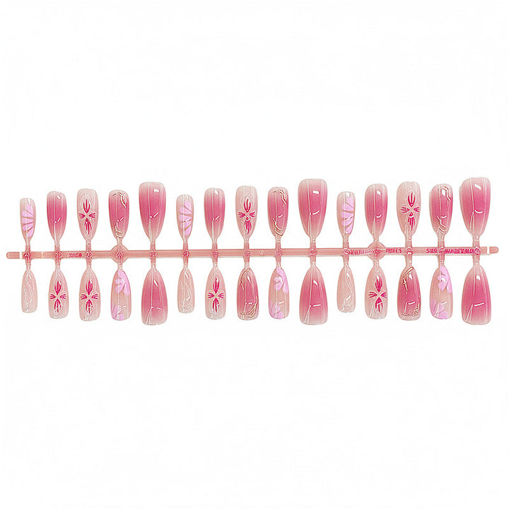 Artistic Floral Ombre Press-On Nail Set Bowlift