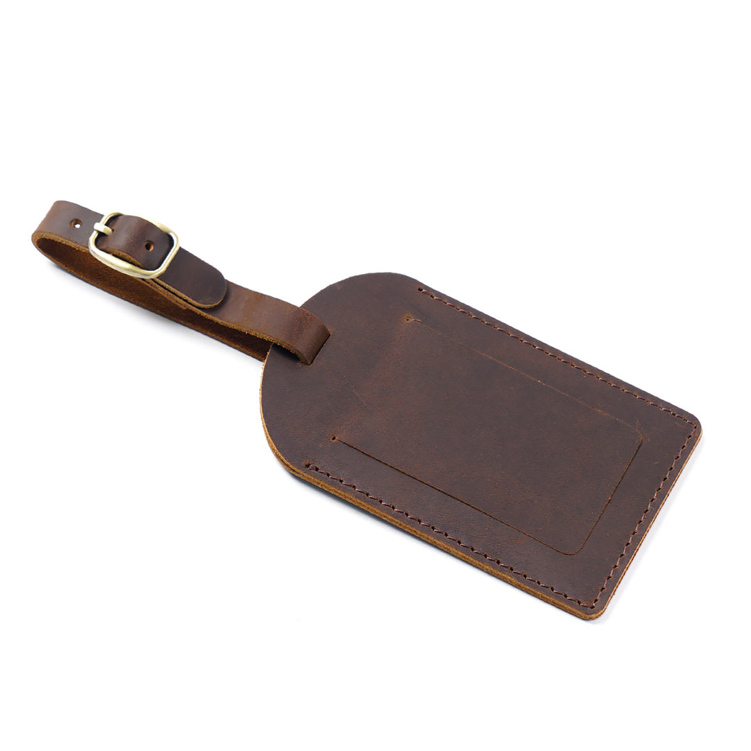 Leather Luggage Tag with Adjustable Buckle Bowlift