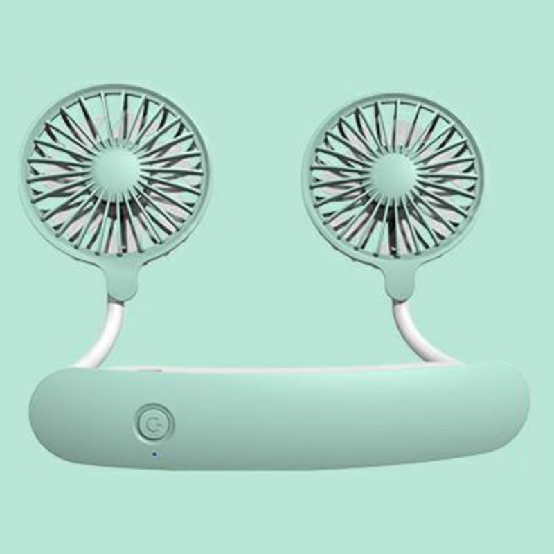 Unisex nano portable double neck fan with silent motor, adjustable fan heads, and rechargeable battery Bowlift