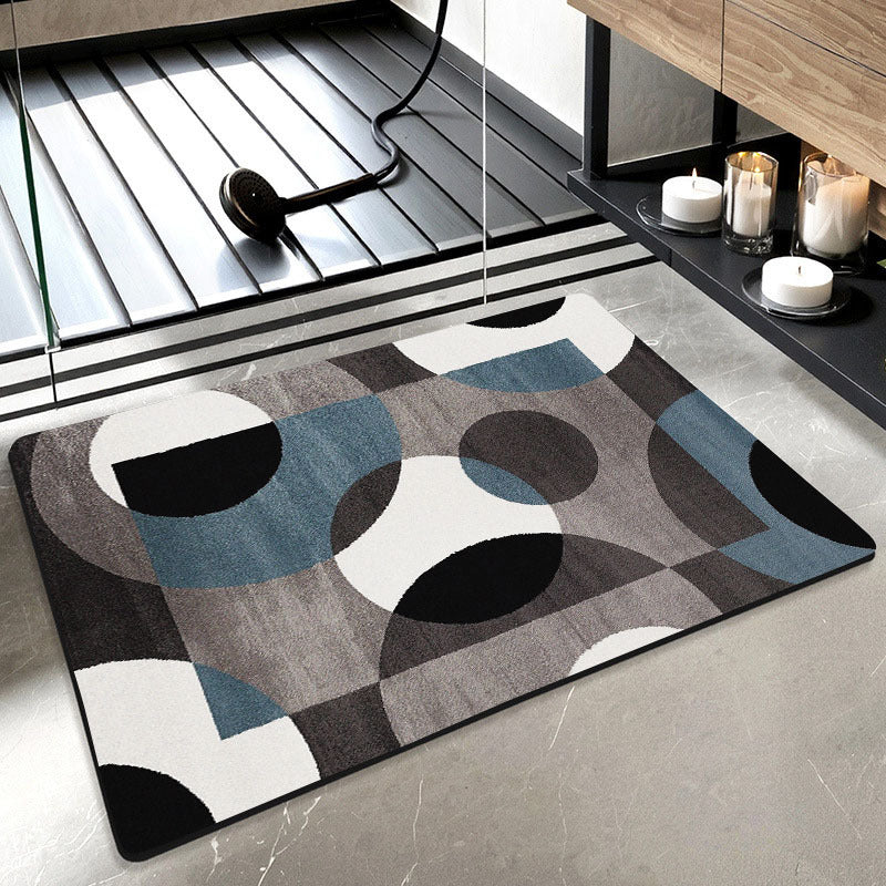 Plush Geometric Bath Mat Bowlift