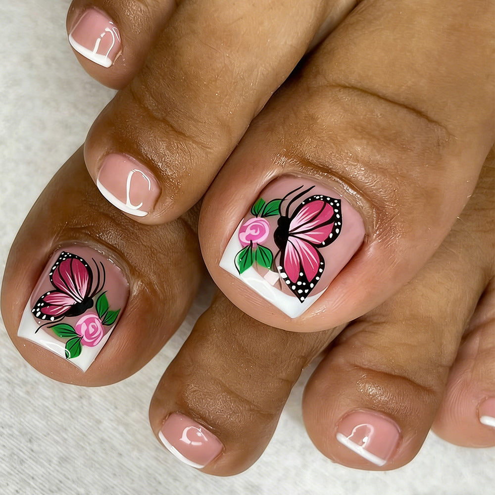 Nail art in creative butterfly design Bowlift