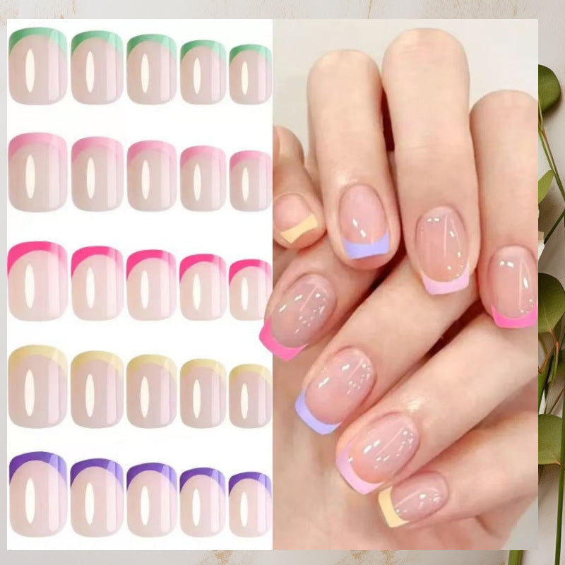 Artificial Nail Set with Flexible French Tips Bowlift