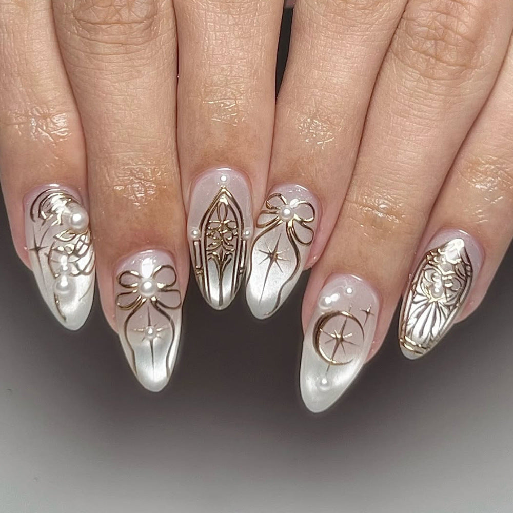 Elegant French-Inspired Press-On Nails Bowlift