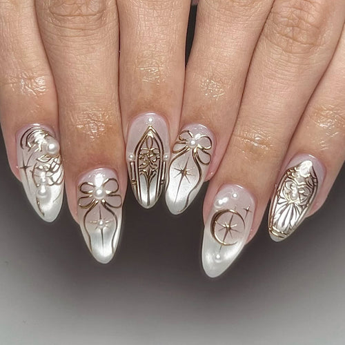 Elegant French-Inspired Press-On Nails Bowlift
