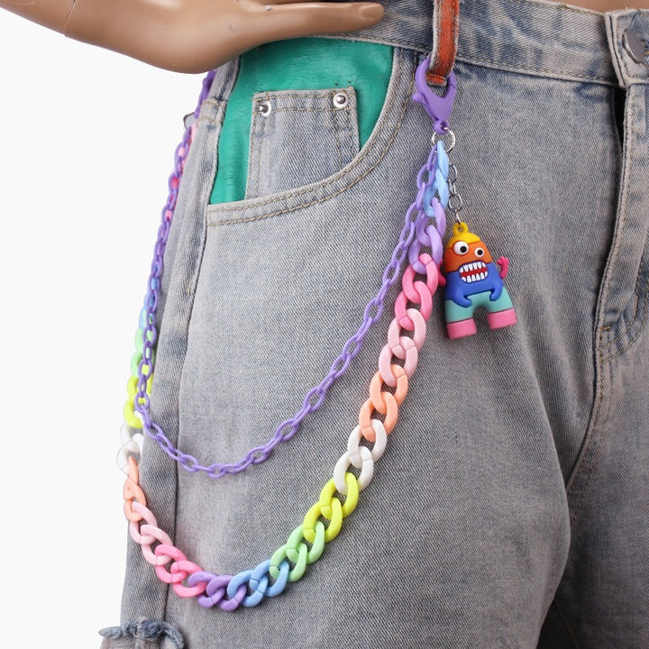 Keychain made of colorful plastic chains with Bowlift pendant