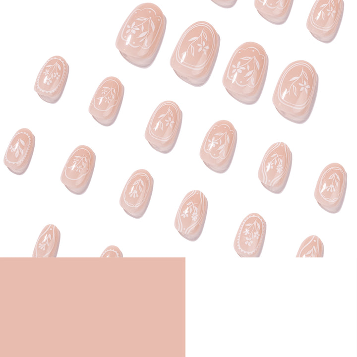 Elegant and artistic nail extensions with floral design Bowlift