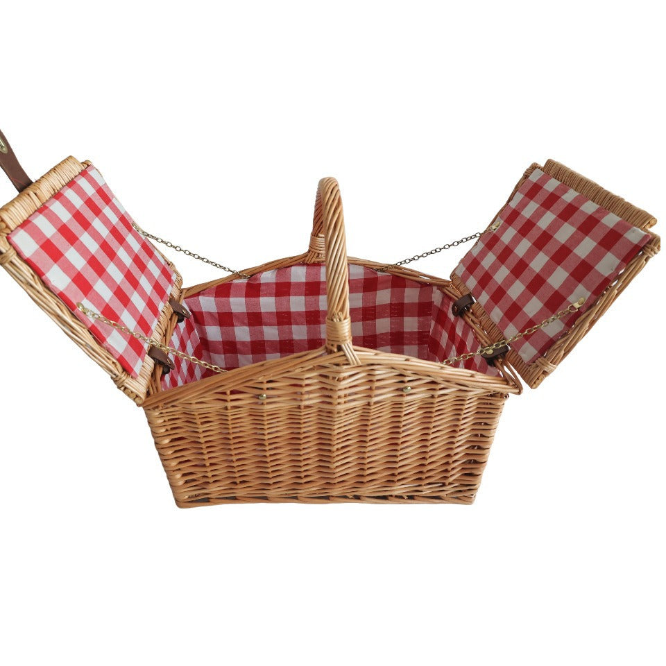 Women’s picnic basket with decorative lattice pattern and practical folding lid Bowlift