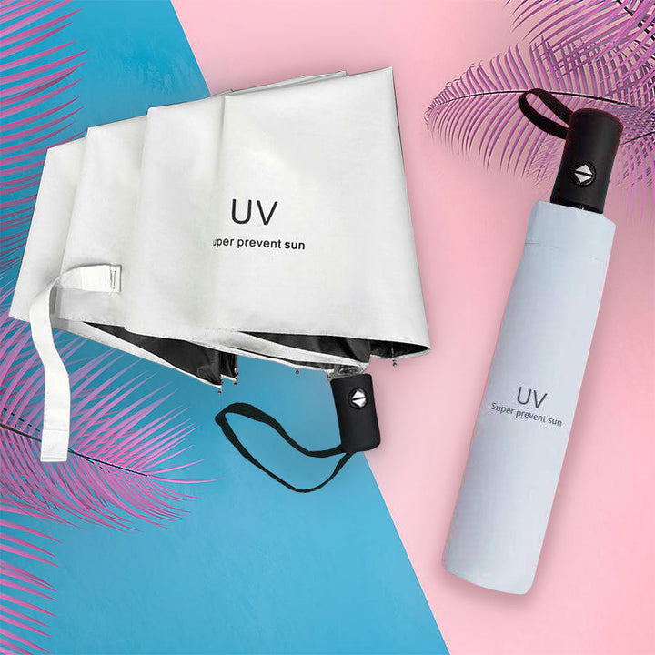 Women compact folding umbrella with Bowlift handle