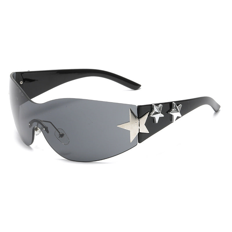 Women's stylish sports sunglasses with half-frame and striking star accents Bowlift