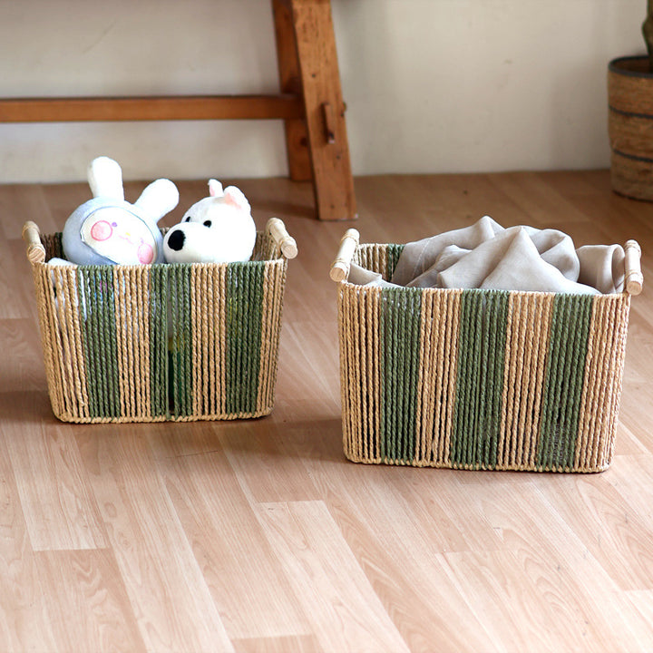 Handcrafted storage basket with natural fiber Bowlift