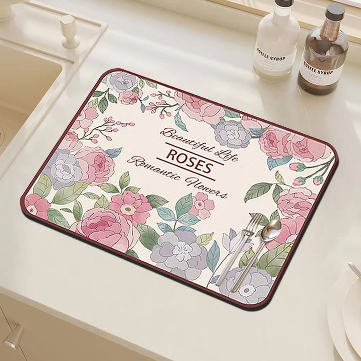 Floral Decorative Kitchen Mat Bowlift