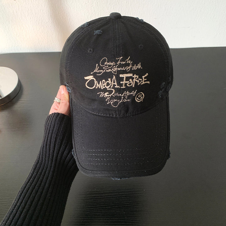 Women's Distressed Graphic Adjustable Baseball Cap Bowlift