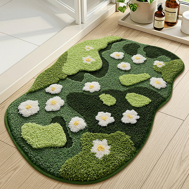 Floral Embellished Indoor Bath Mat Bowlift