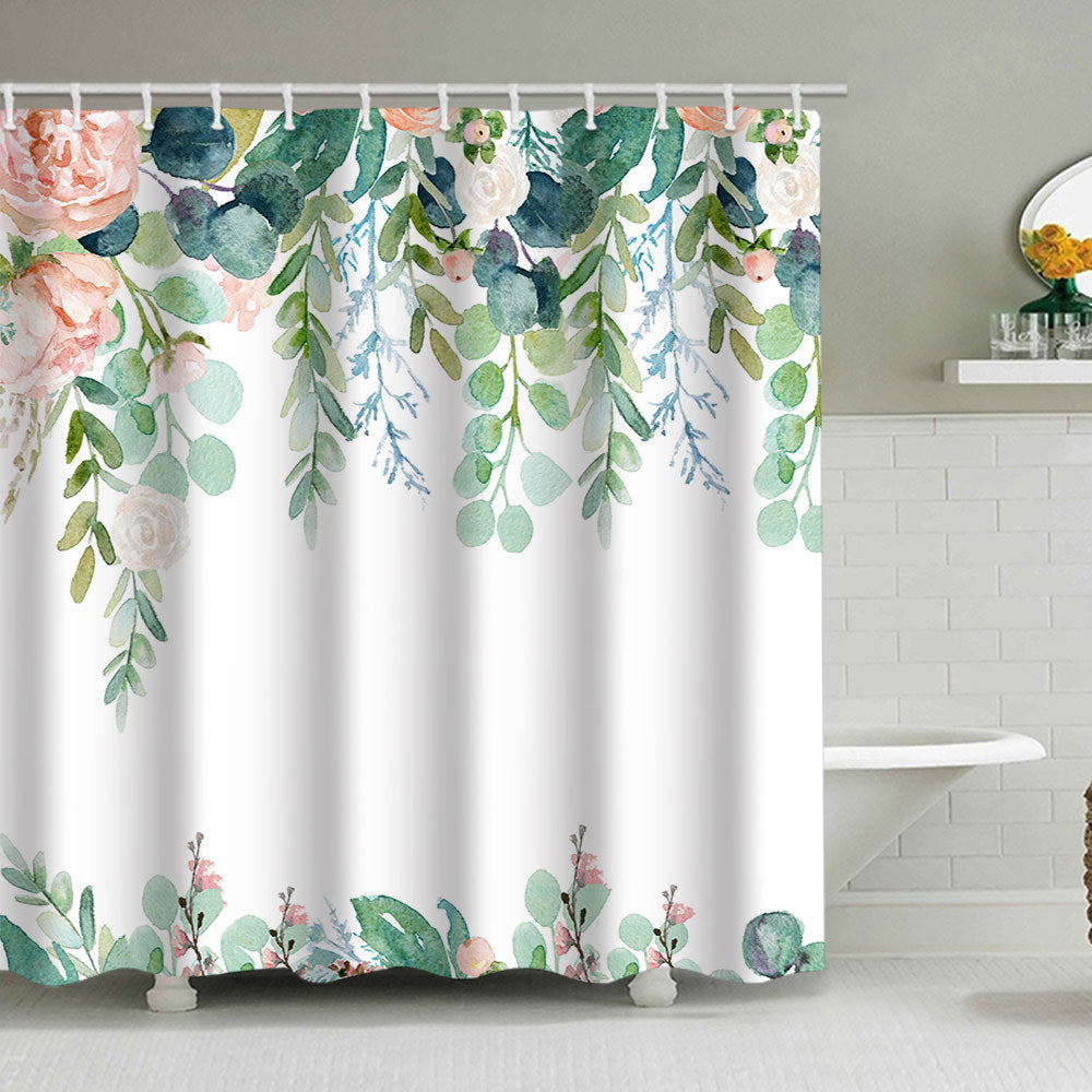 Floral Lavender Pattern Shower Curtain Bowlift