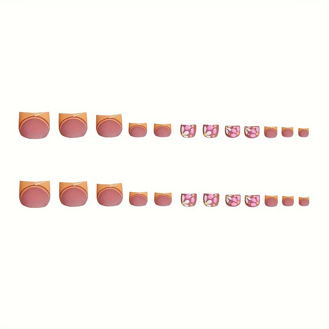 Decorative Floral Themed Press-On Nails Bowlift