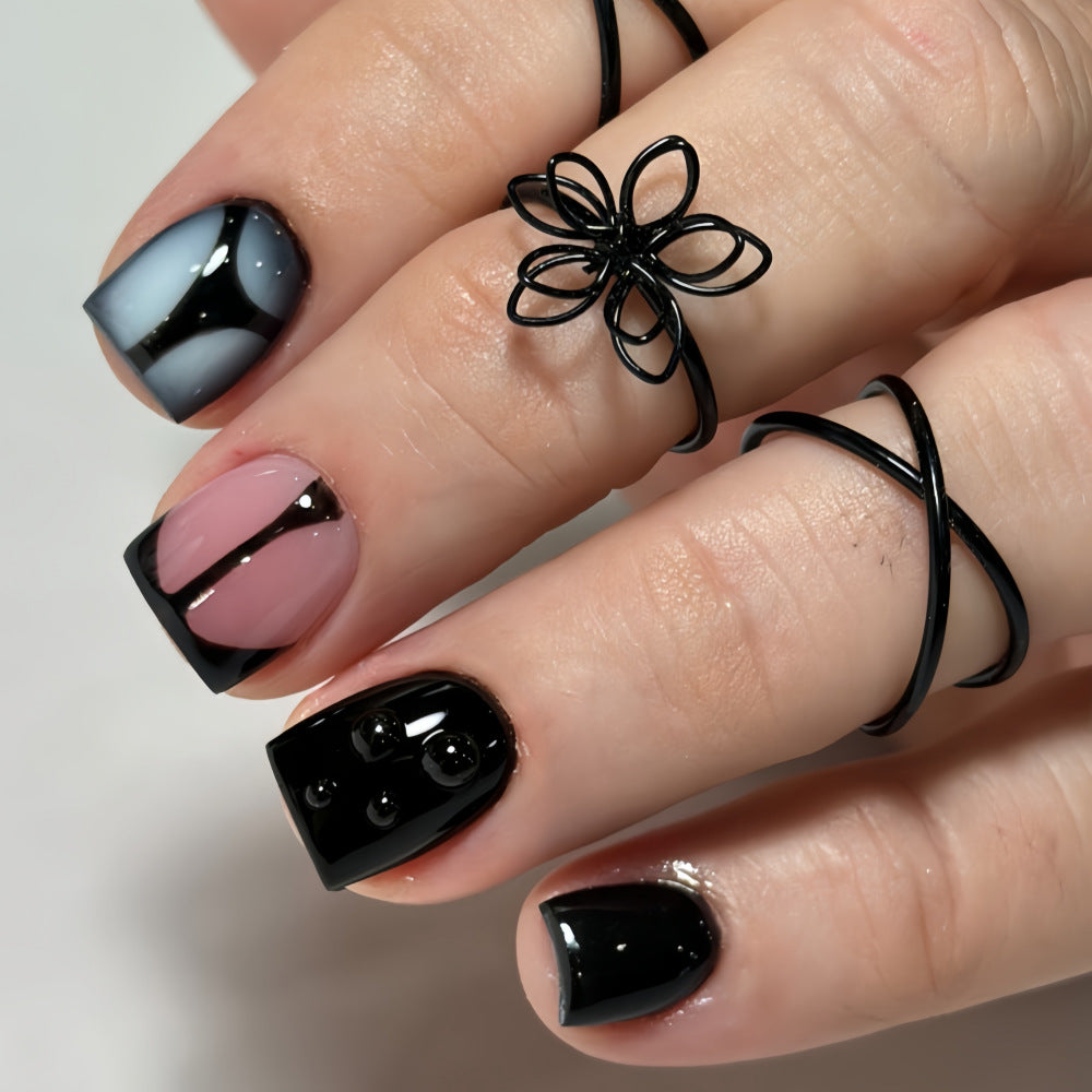 Artificial Nail Set with Elegant Geometric Designs Bowlift
